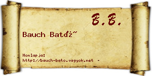 Bauch Bató névjegykártya